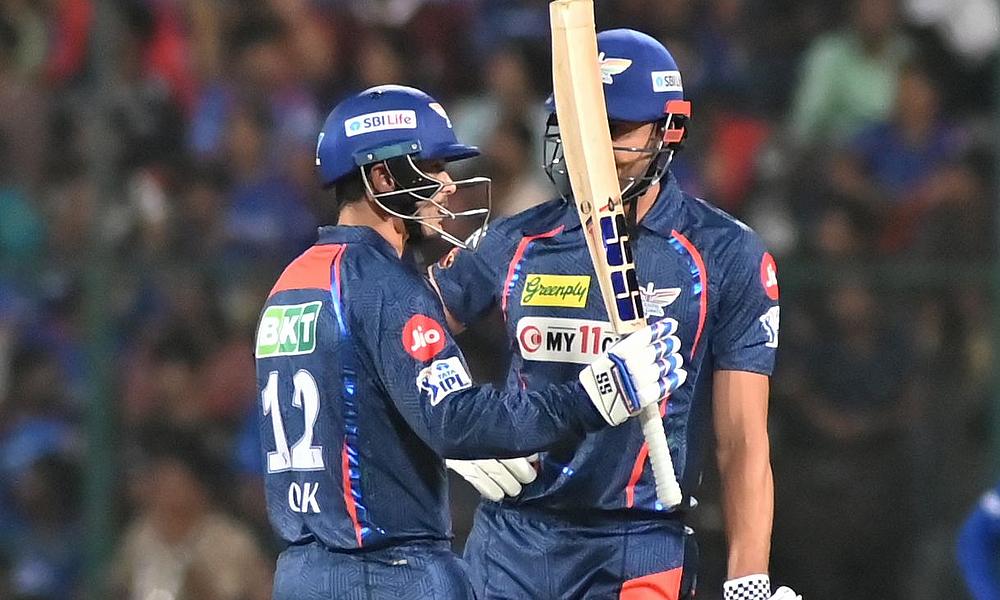 Lucknow Super Giants' Quinton de Kock celebrates his half-century v2 Lucknow Super Giants' Quinton de Kock celebrates his half-century v2