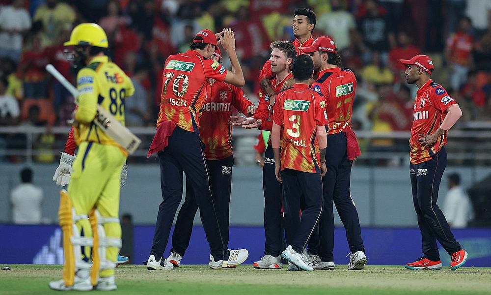 PBKS players celebrate a wicket against CSK PBKS players celebrate a wicket against CSK