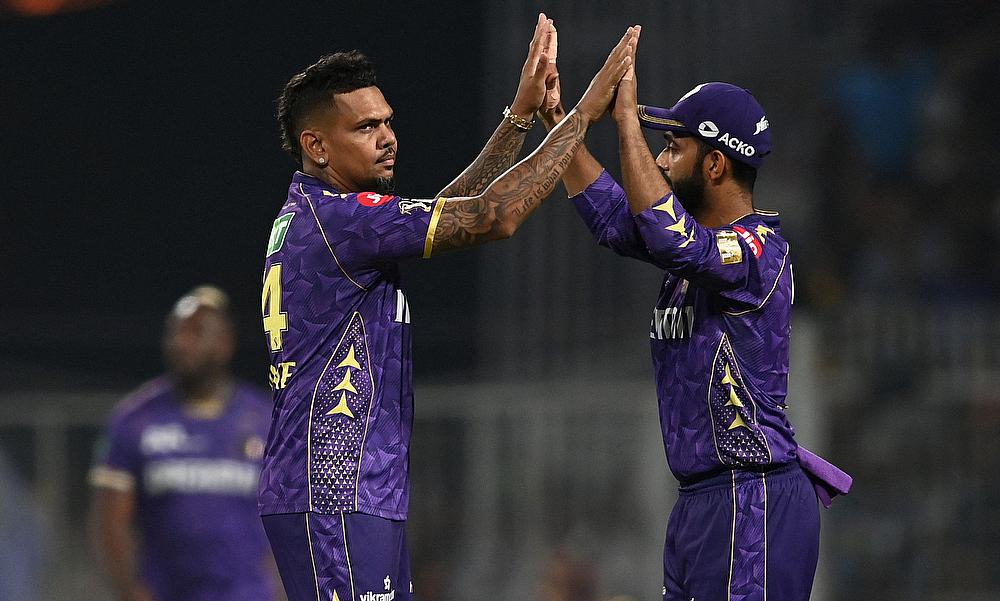Kolkata Knight Riders celebrate a wicket