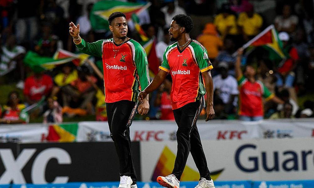Shimron Hetmyer (L) and Keemo Paul (R) of Guyana Amazon Warriors